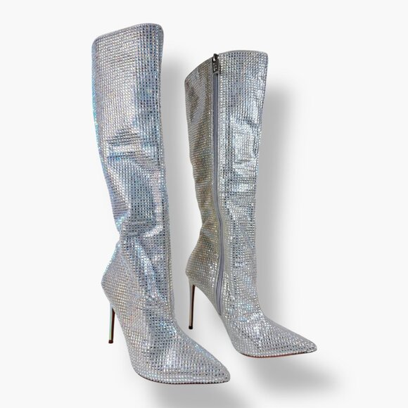 Steve Madden | 7.5 | Vibrant Rhinestone Knee-High Boots | Holiday | Party | Rare - Picture 10 of 16